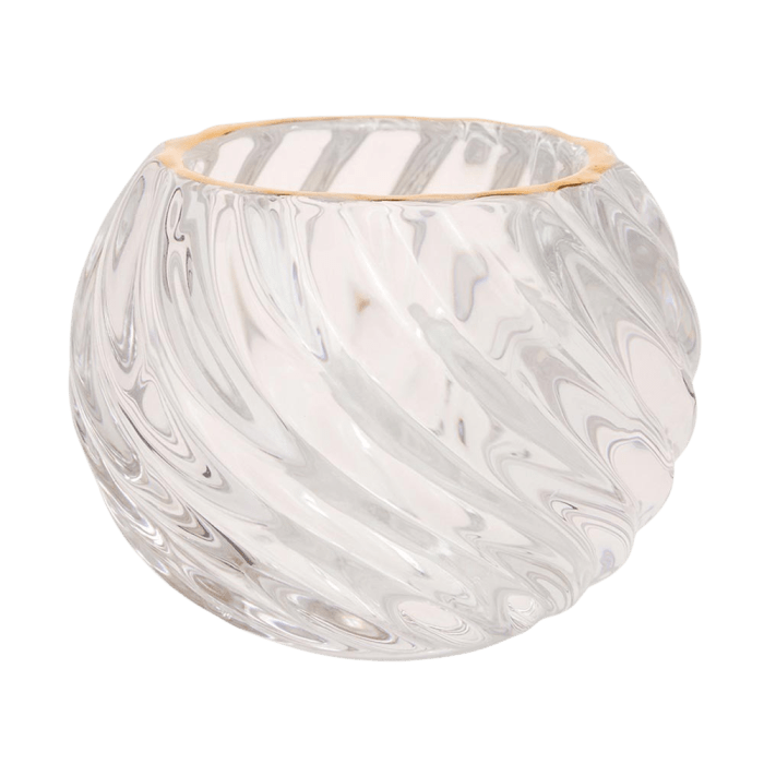 Vera Glass Gold Rim Tealight Holder