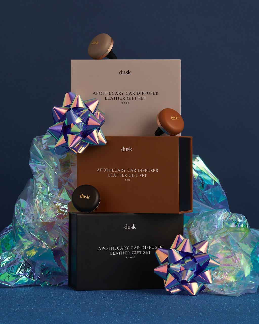 Apothecary Car Diffuser Leather Gift Set Tan
