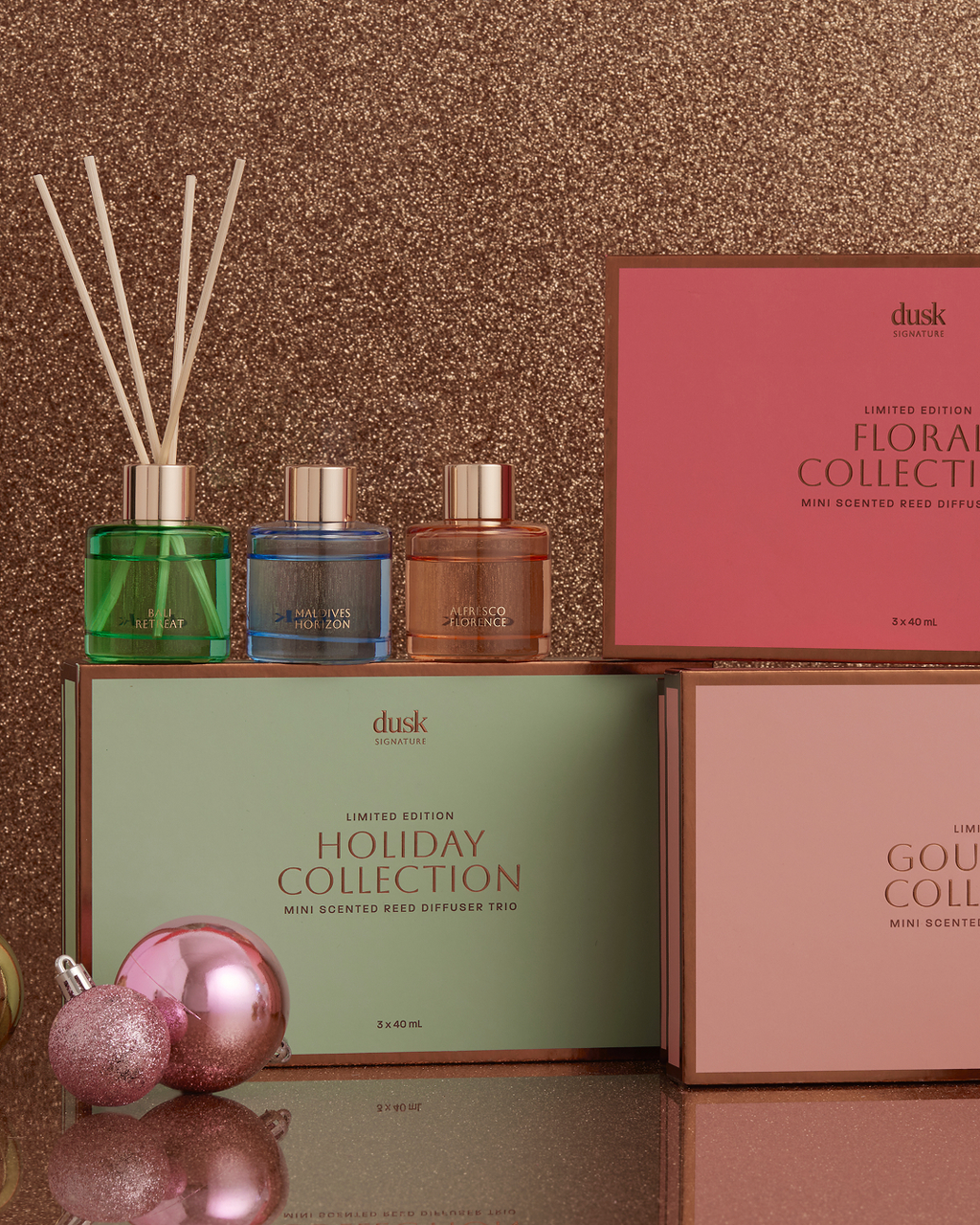 Holiday Collection Mini Scented Reed Diffuser Trio