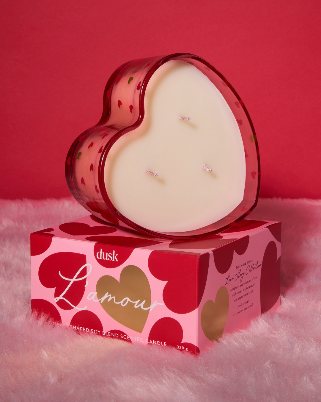 L'amour Heart Shaped Soy Blend Scented Candle 320 g 