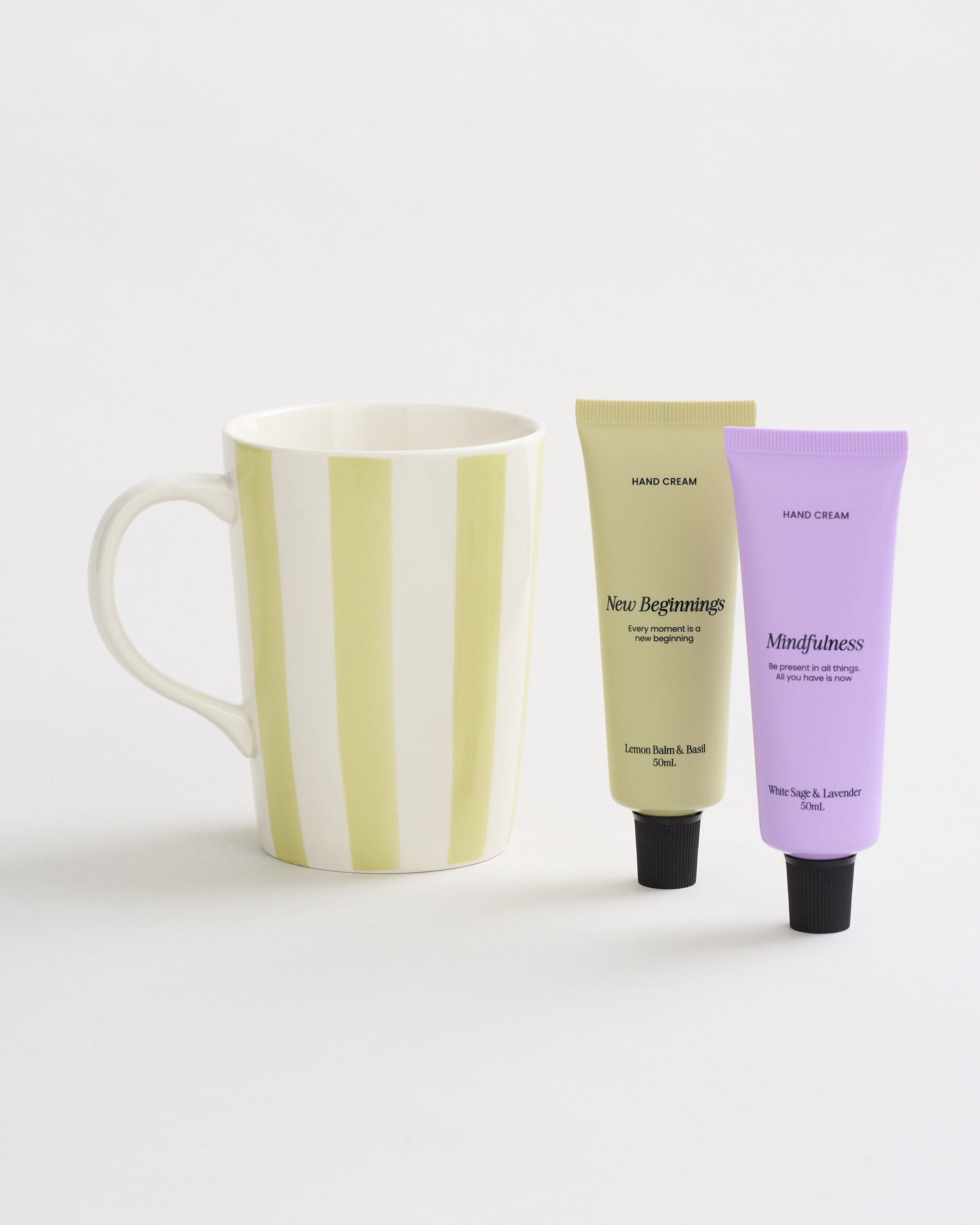 Mug with Hand Cream 50ml x 2 - Mauve & Green - DA