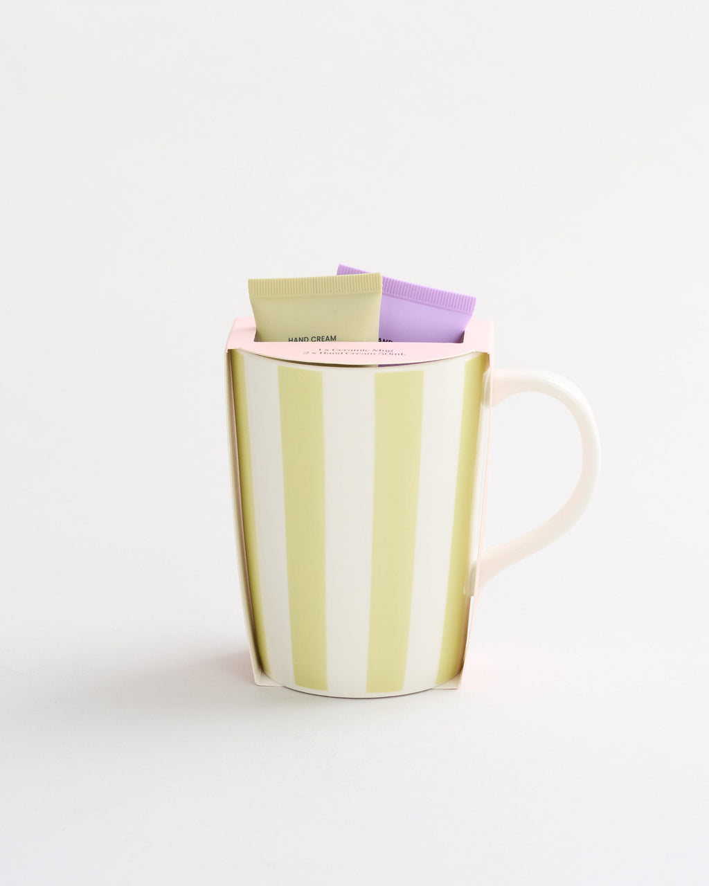 Mug with Hand Cream 50ml x 2 - Mauve & Green - DA
