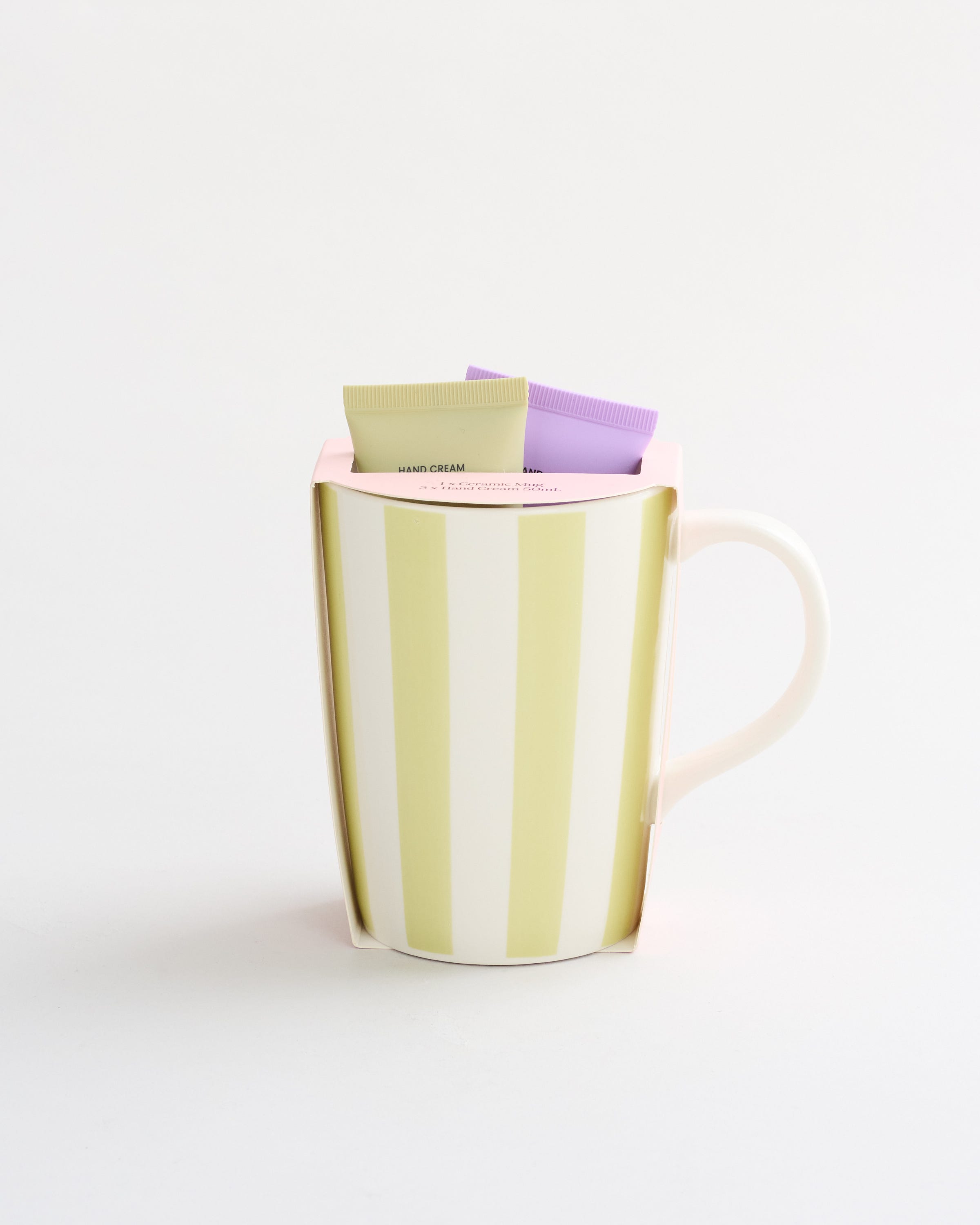 Mug with Hand Cream 50ml x 2 - Mauve & Green - DA