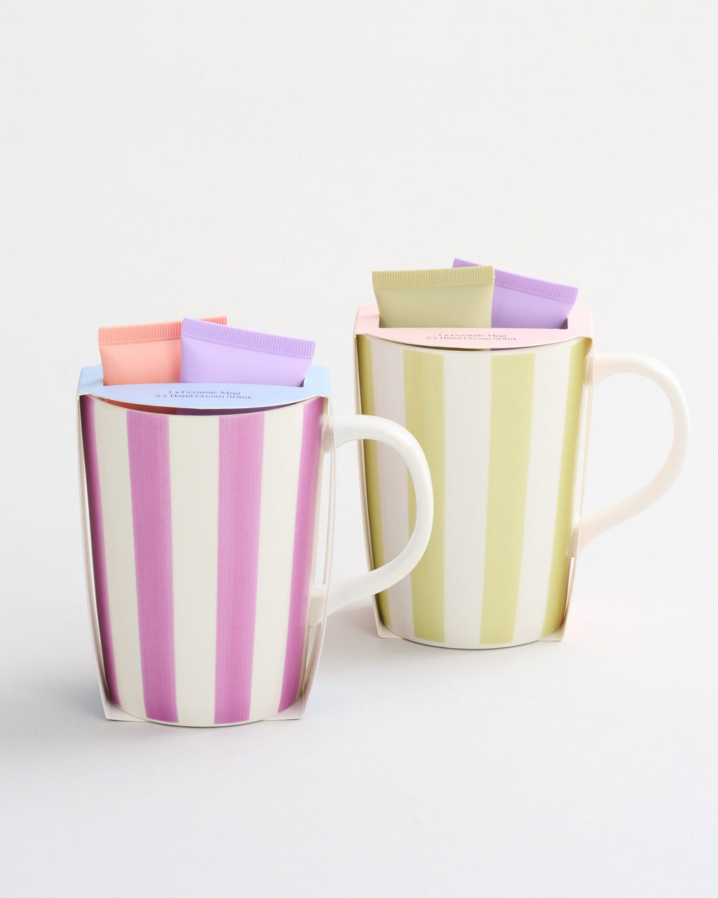 Mug with Hand Cream 50ml x 2 - Mauve & Green - DA