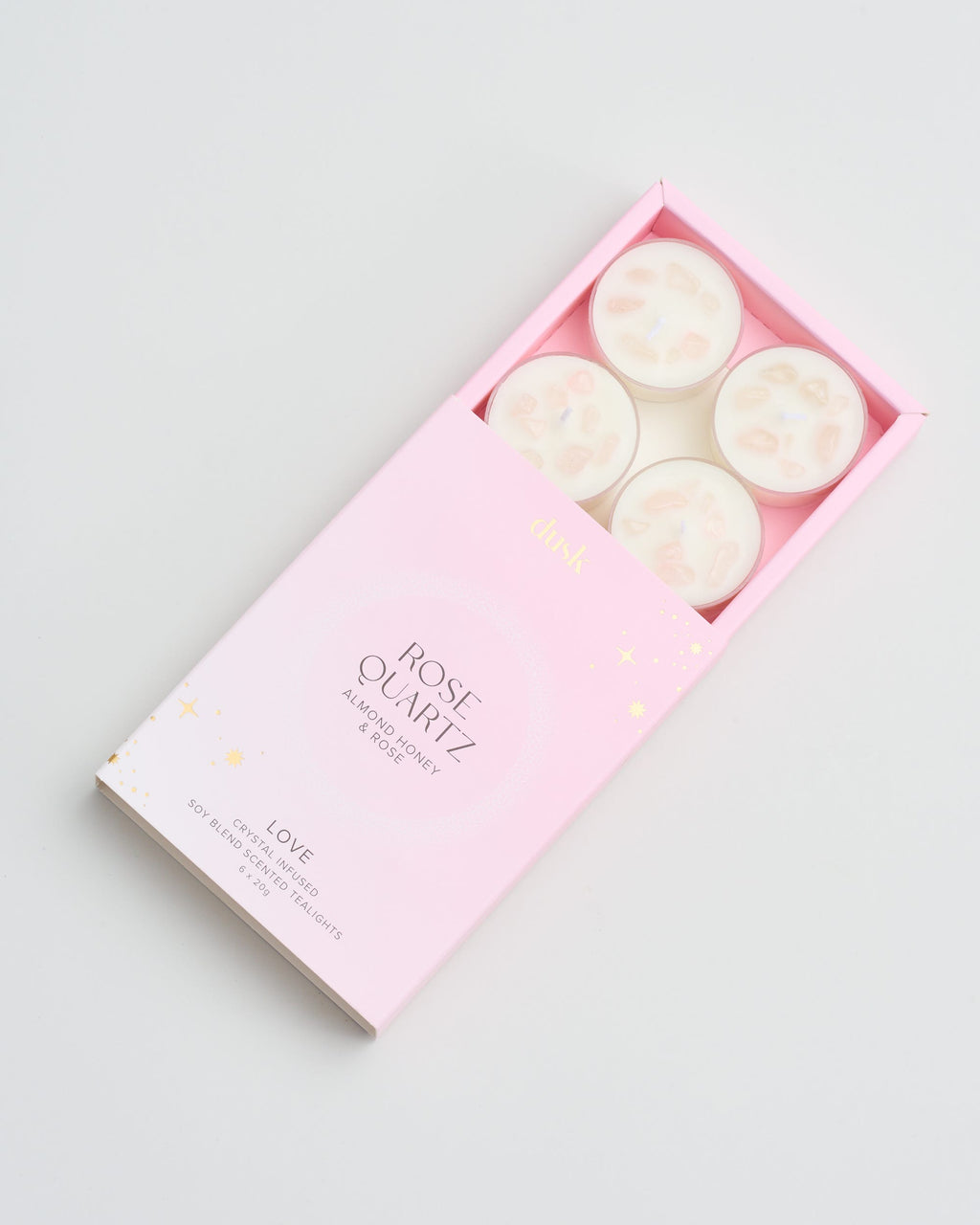 Rose Quartz Tealights 20g 6pk