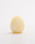 Flower Embossed Egg Unscented Candle Yellow 9cm