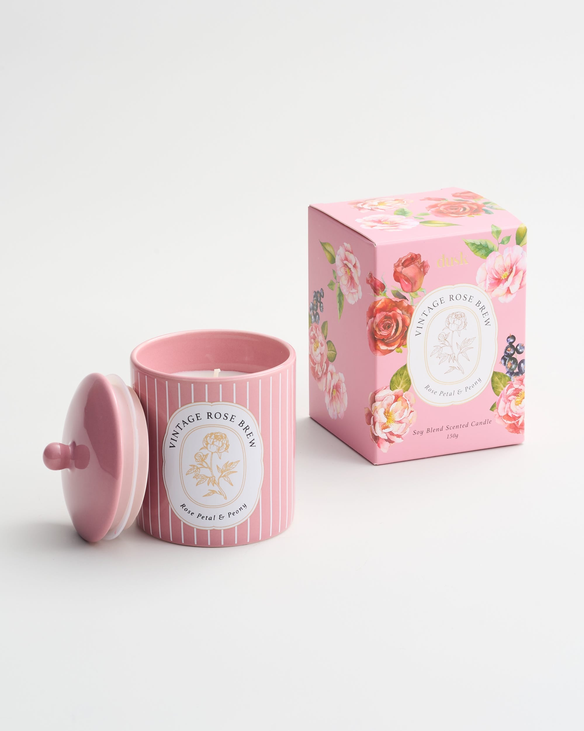 Vintage Rose Brew Ceramic Candle 150g