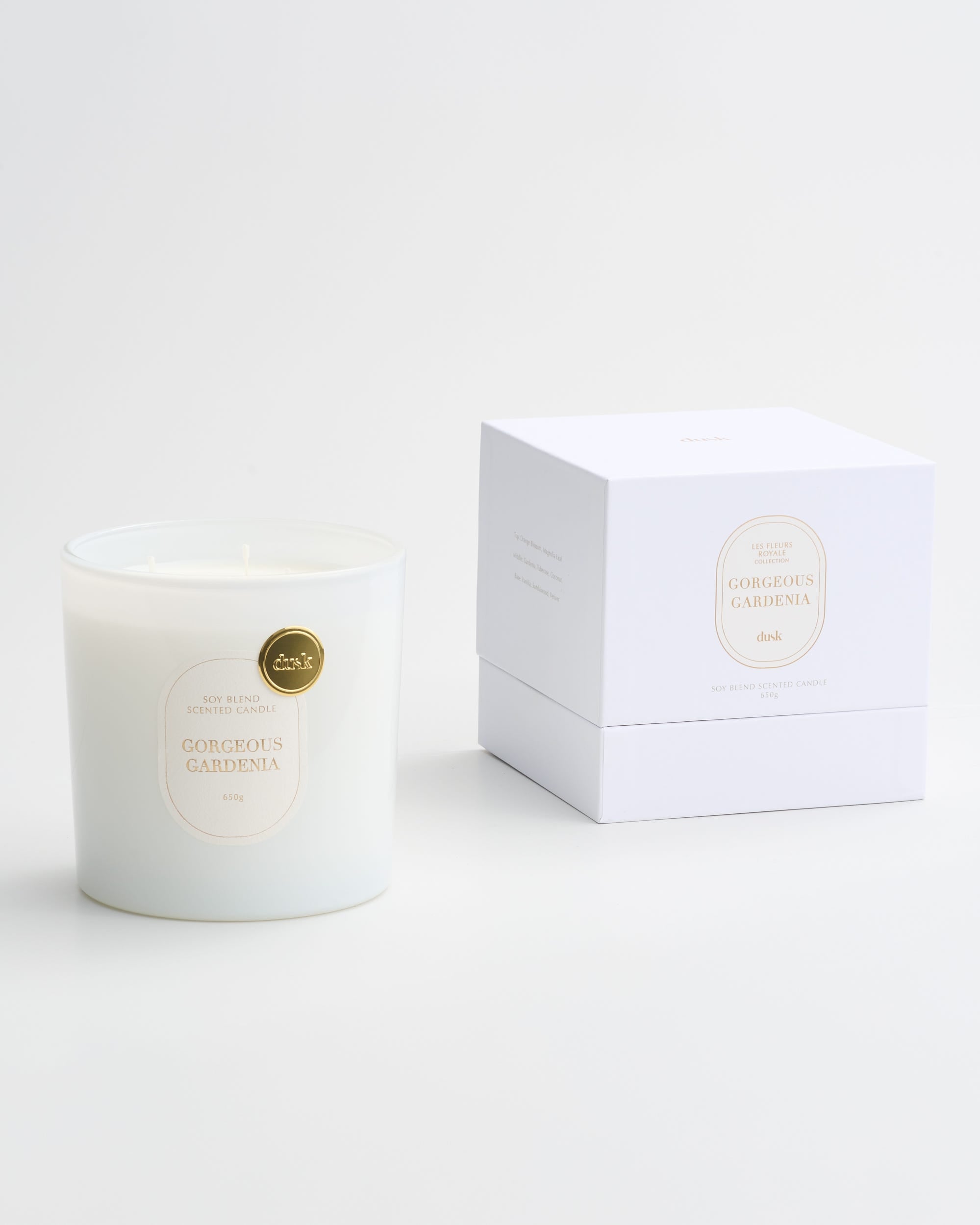 Gorgeous Gardenia Glass Candle 650g