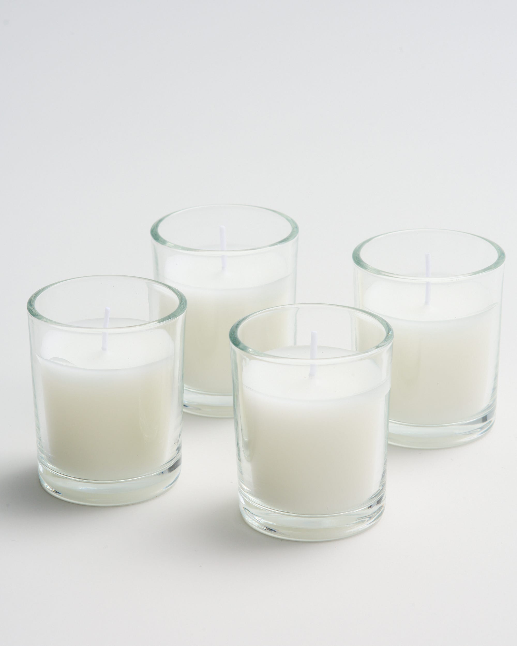 Unscented Glass Votive 4pk - White