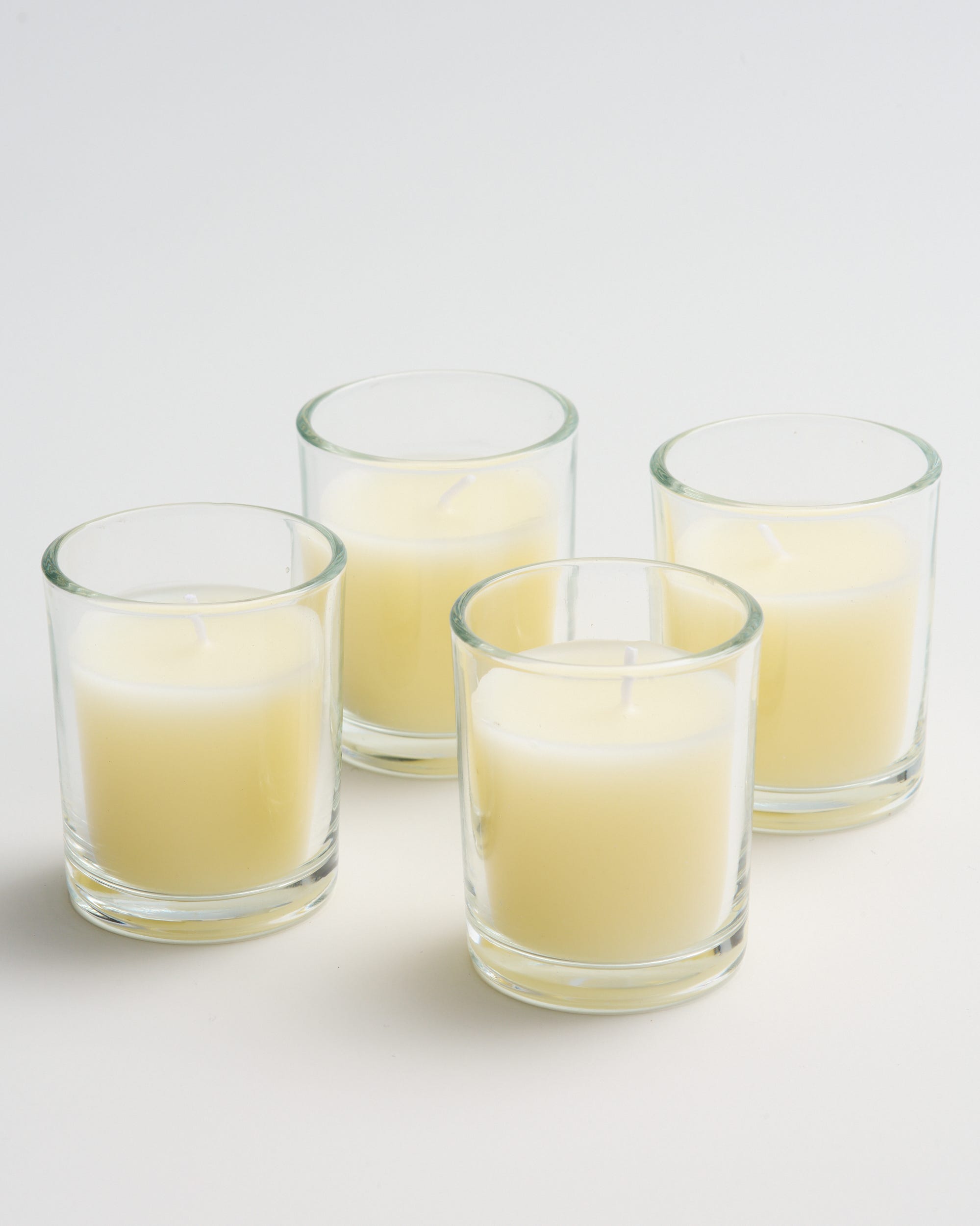 Unscented Glass Votive 4pk - Ivory