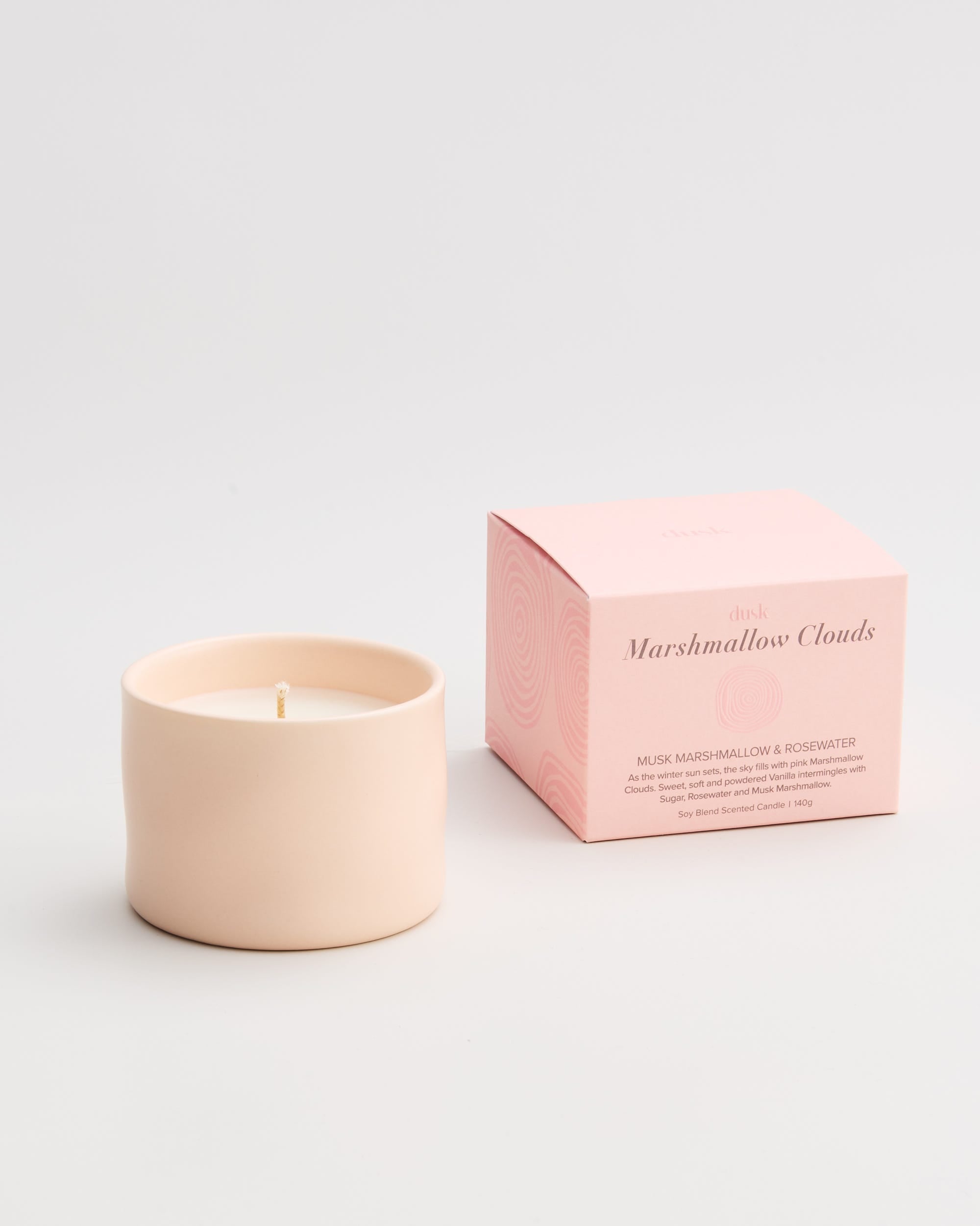 Soy Blend Scented Ceramic Candle 140g Marshmallow Clouds