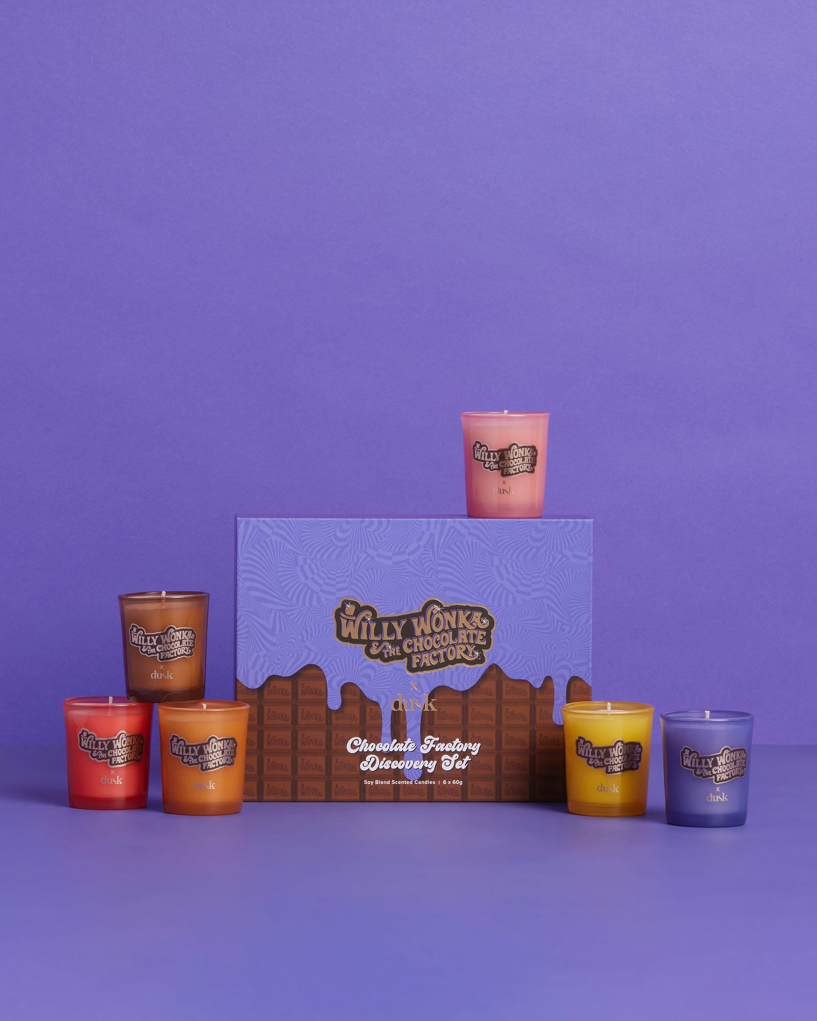 Chocolate Factory Discovery Set Soy Blend Scented Candles 6 x 60g