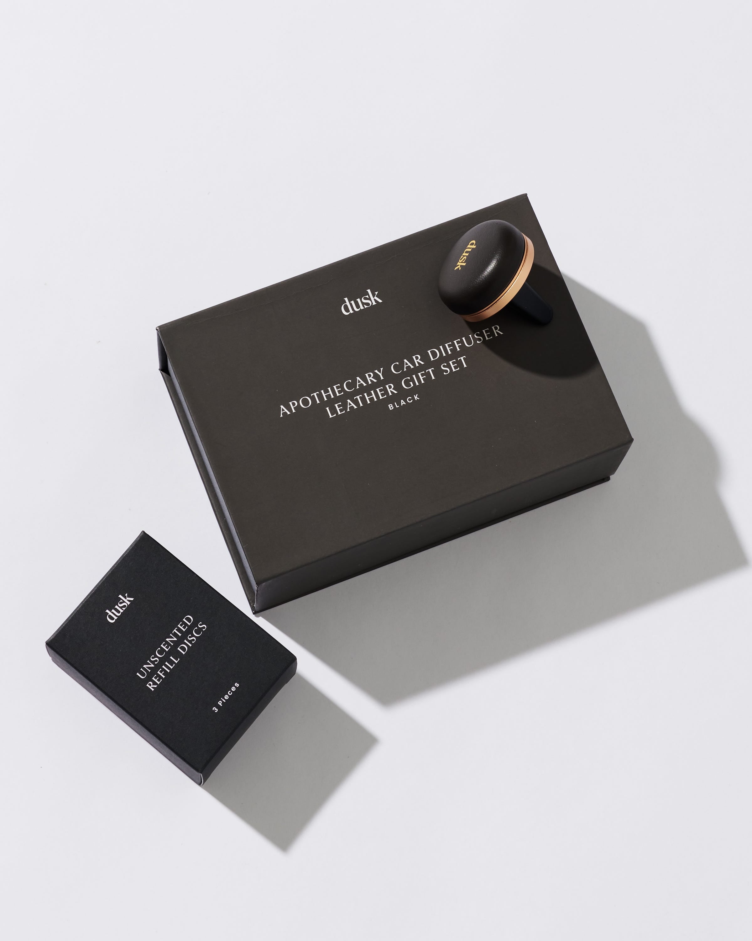Apothecary Car Diffuser Leather Gift Set Black