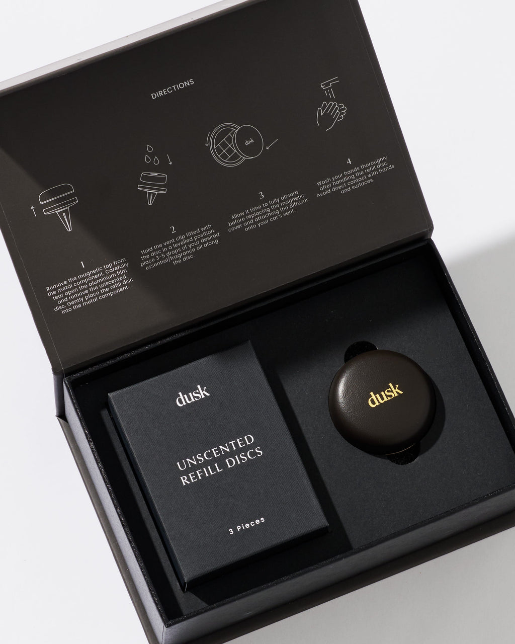Apothecary Car Diffuser Leather Gift Set Black