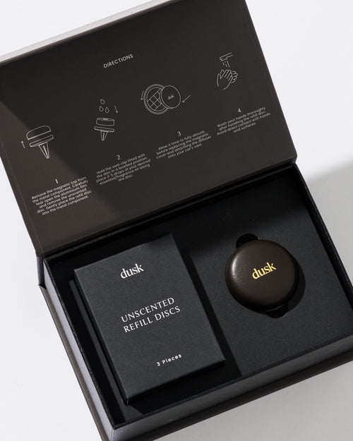 Apothecary Car Diffuser Leather Gift Set Black