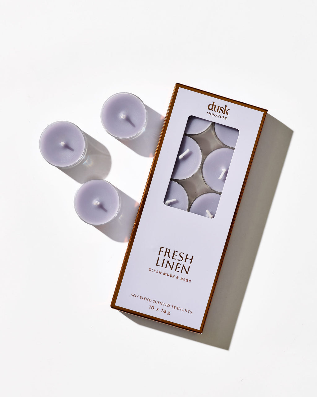 Fresh Linen Soy Blend Scented Tealights 10pk