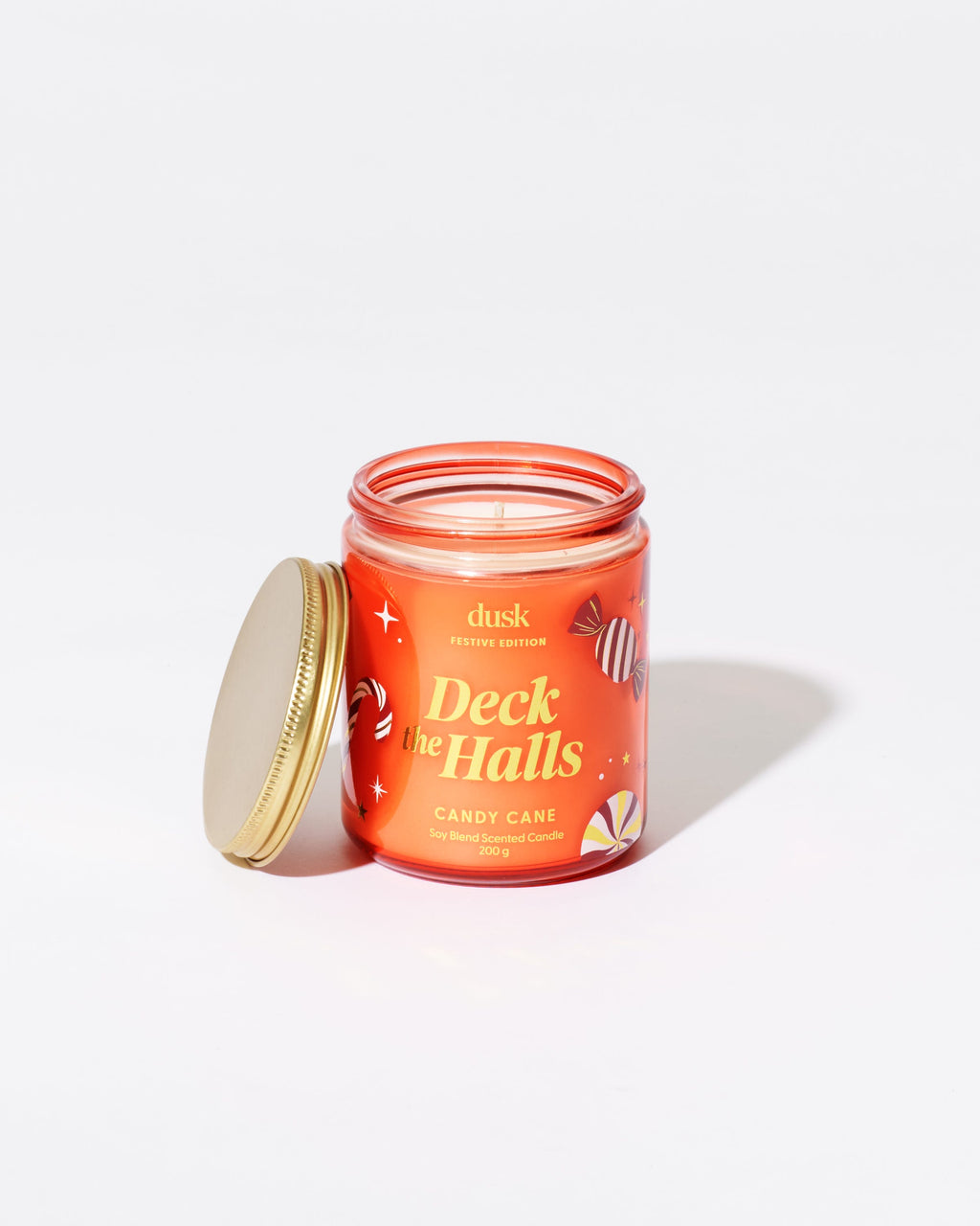 Deck the Halls Candy Cane Soy Blend Scented Candle 200g