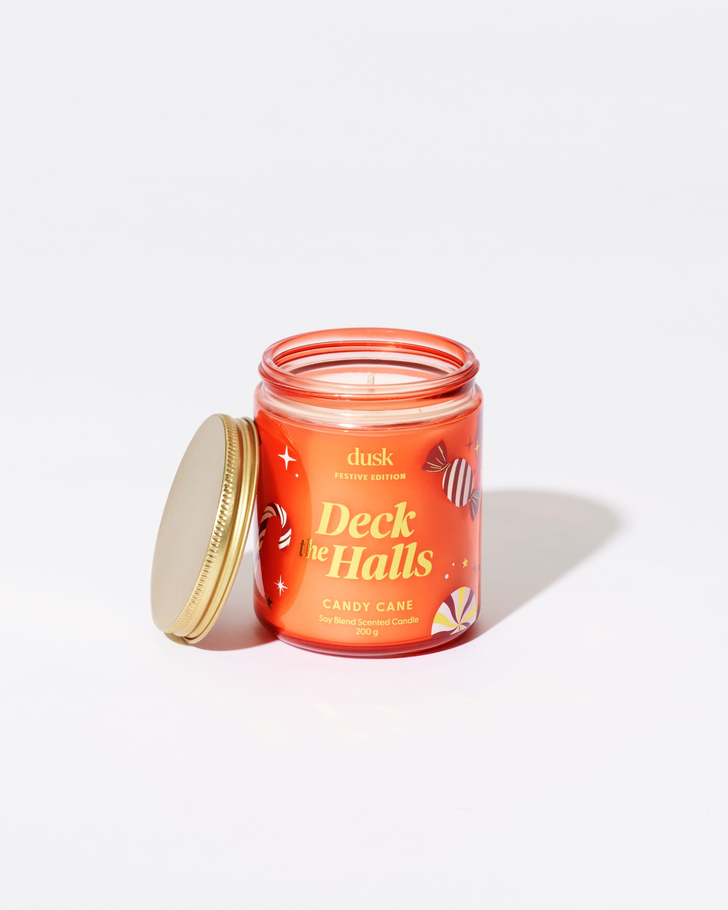 Deck the Halls Candy Cane Soy Blend Scented Candle 200g