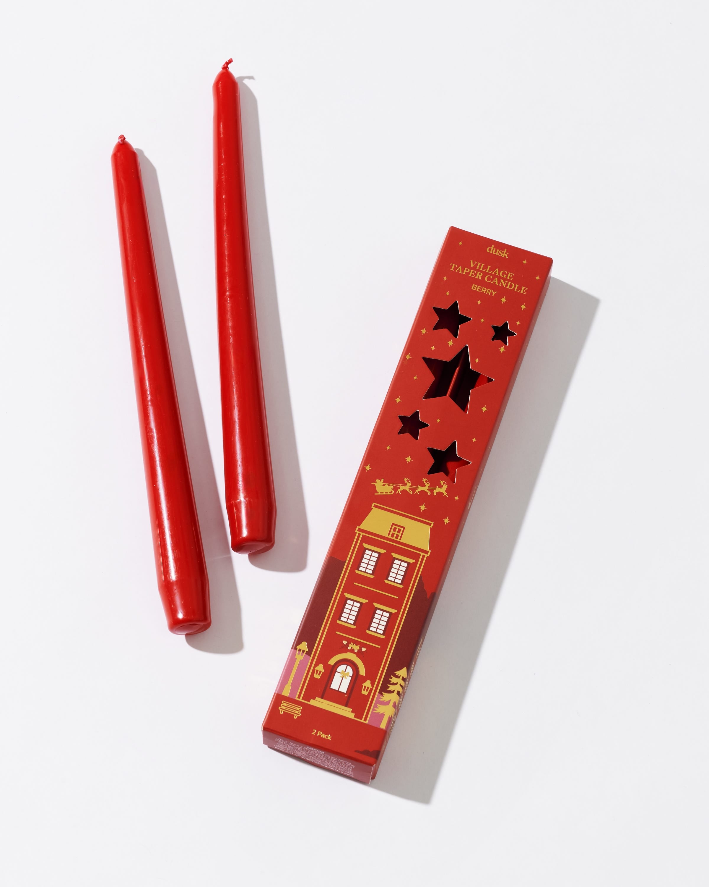 Village Taper Candle Berry 2 Pack