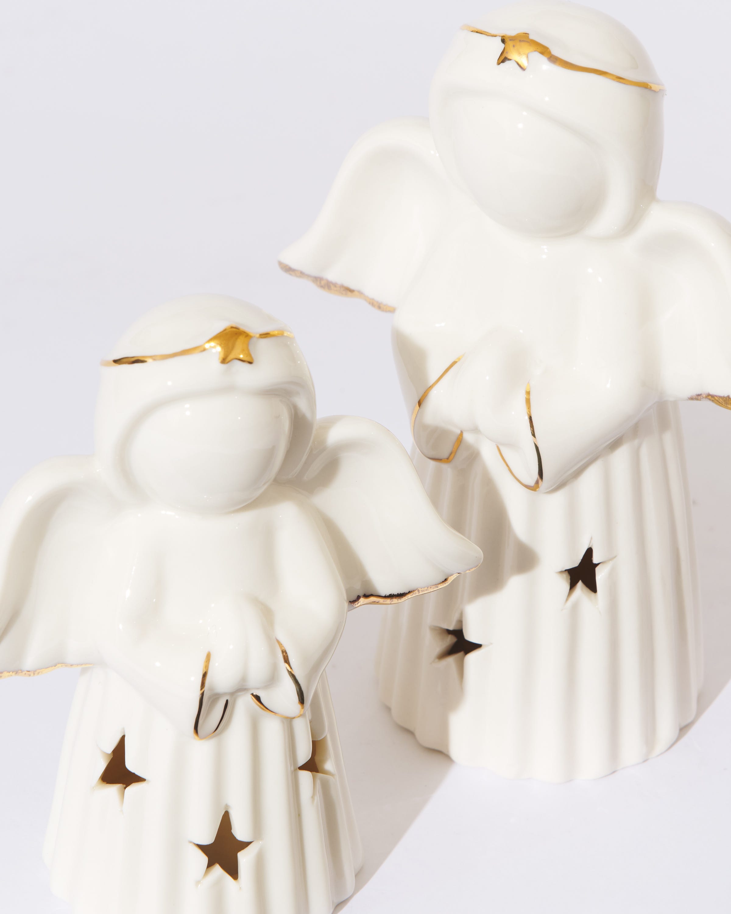 Village Ceramic LED Angels 2 Pack