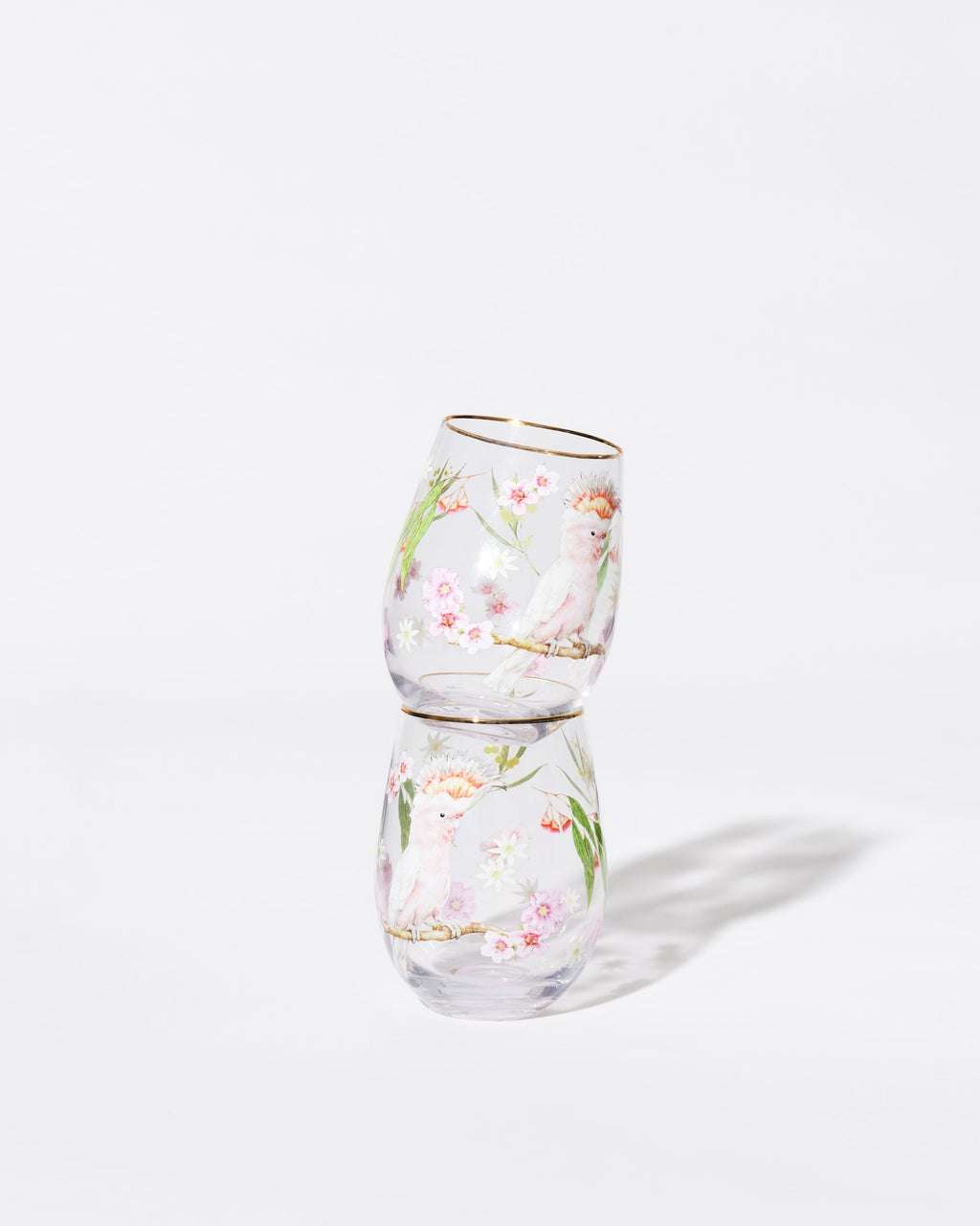 Pink Cockatoo Wine Glasses 2 Pack