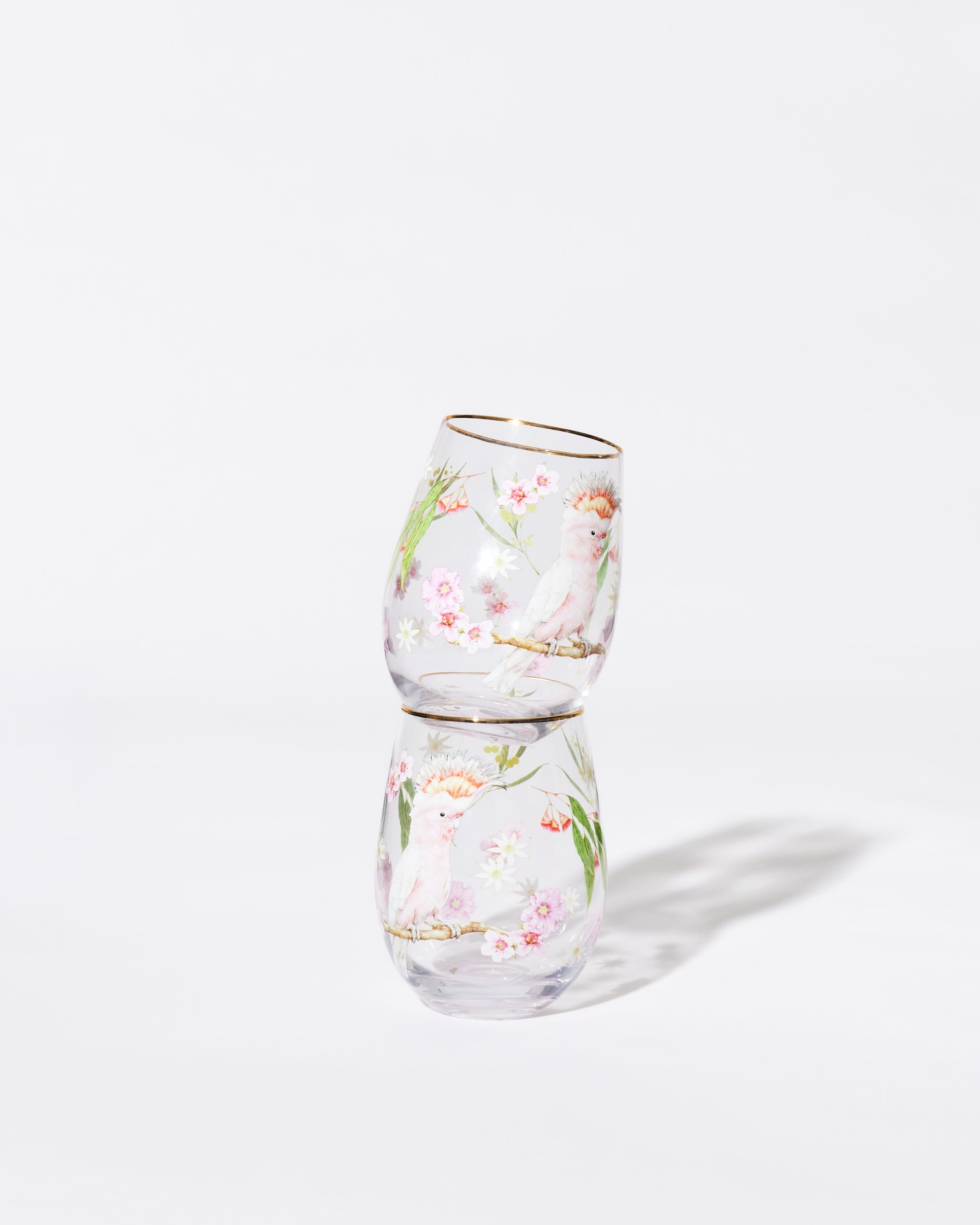 Pink Cockatoo Wine Glasses 2 Pack