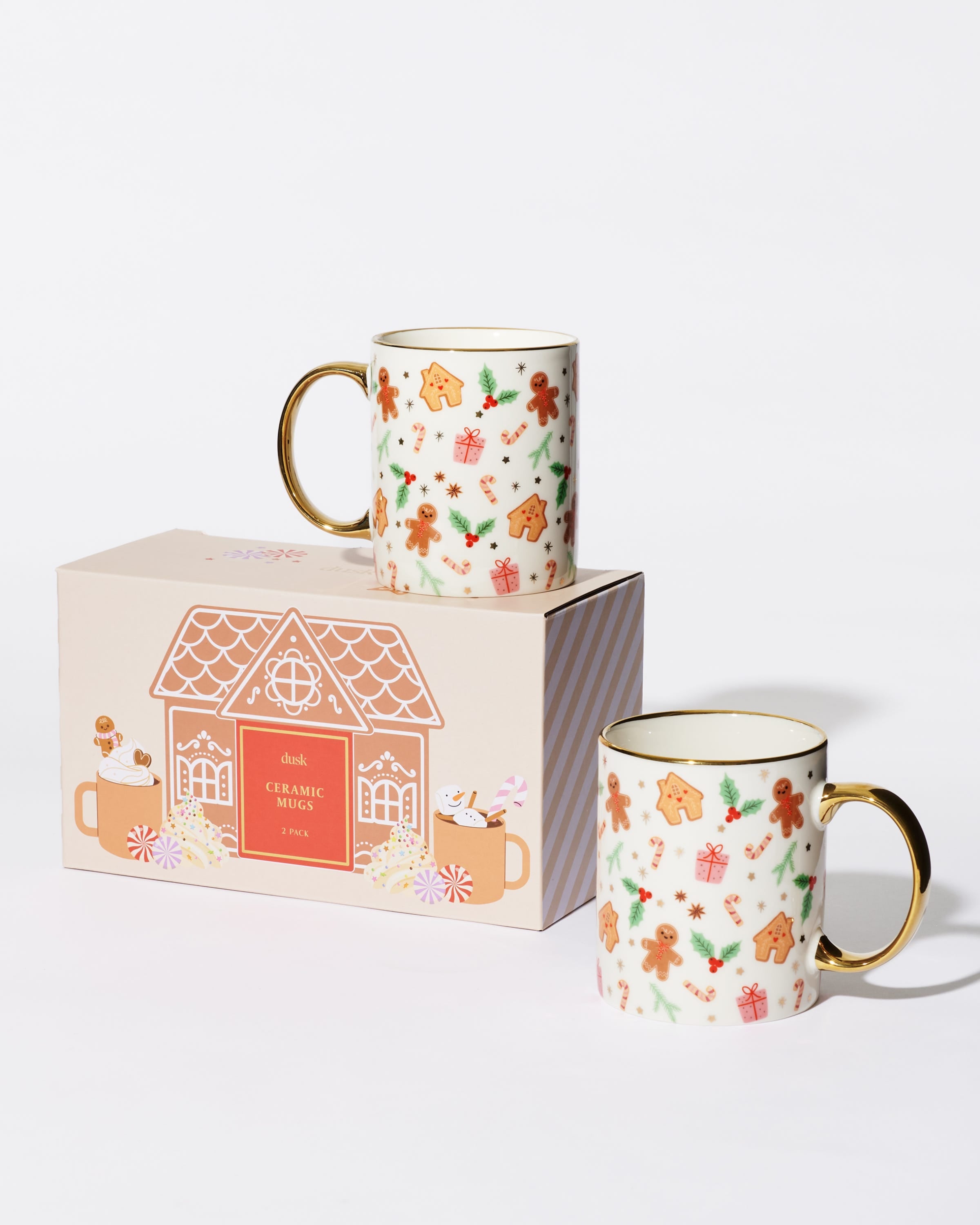 Gingerbread House Ceramic Mugs 2 Pack
