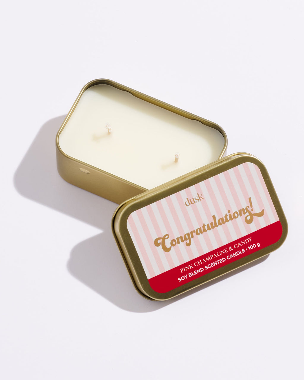 Congratulations Message Tin Candle 100g