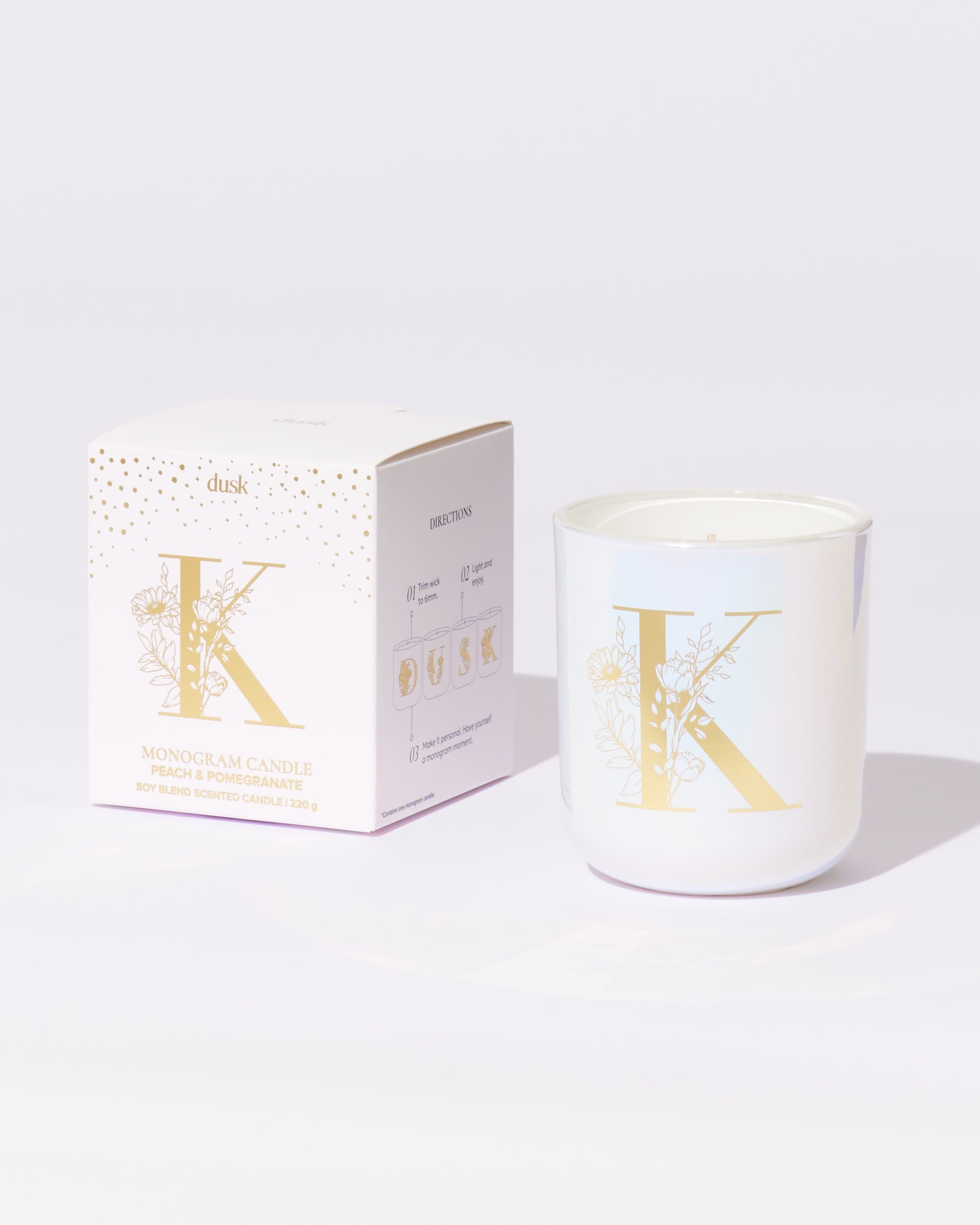 K Monogram Candle 220g