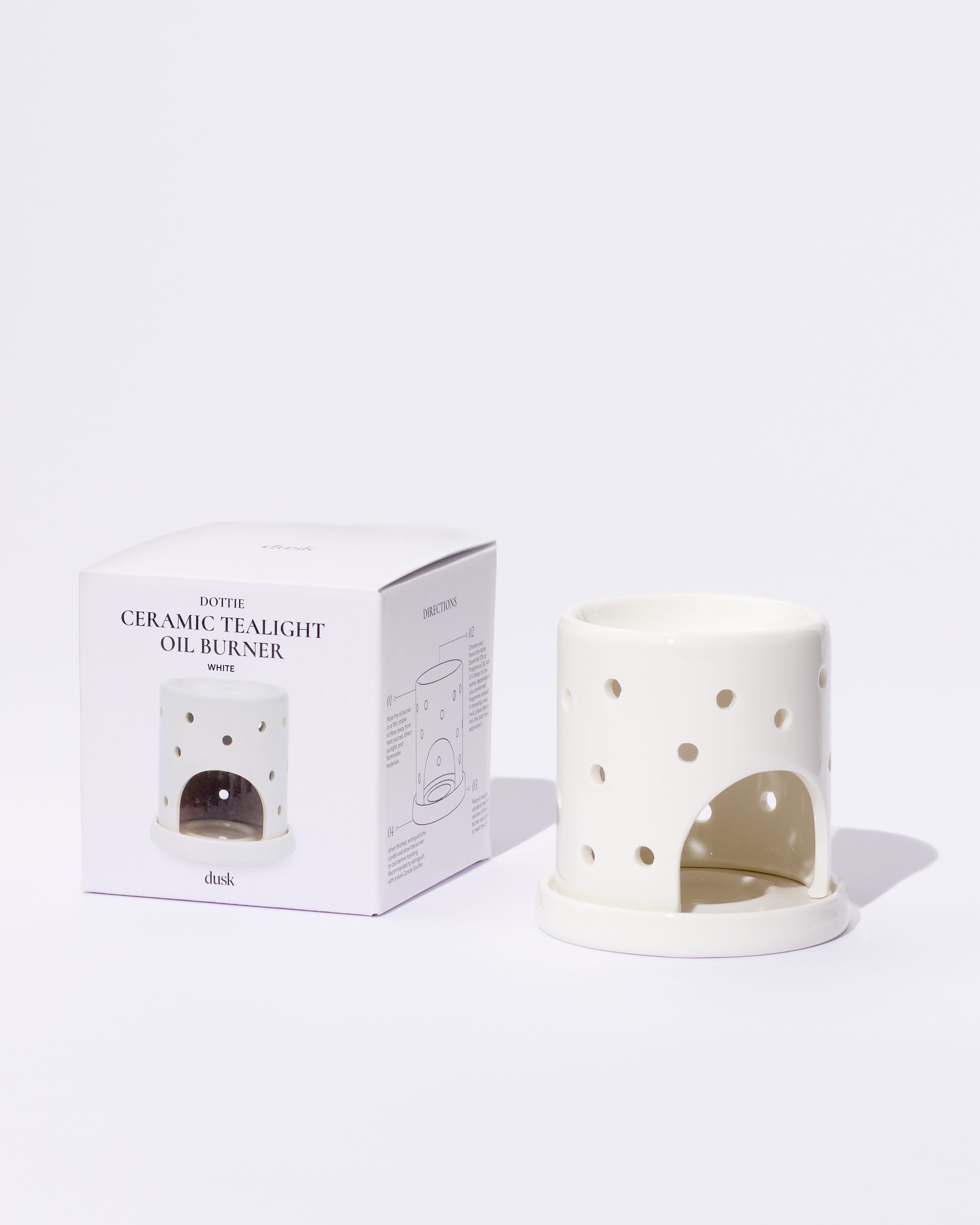 Dottie Ceramic Tealight Oil Burner White