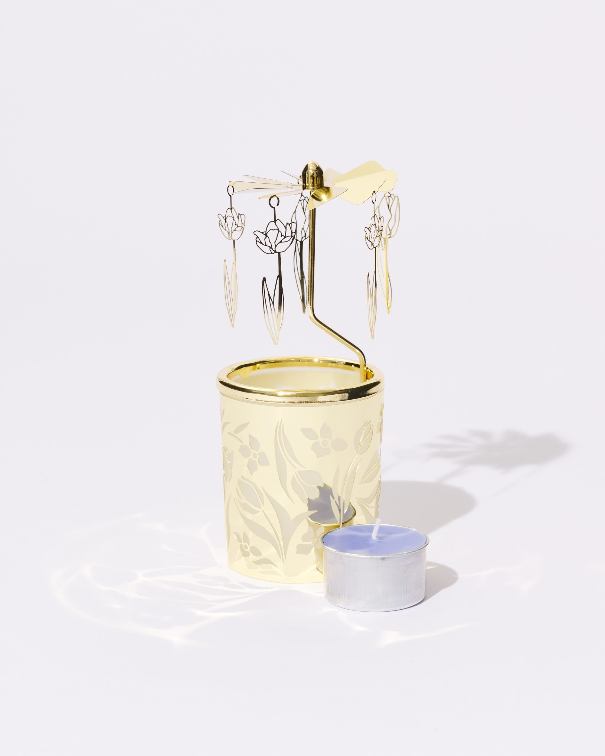 Tulip Tealight Spinner Gold