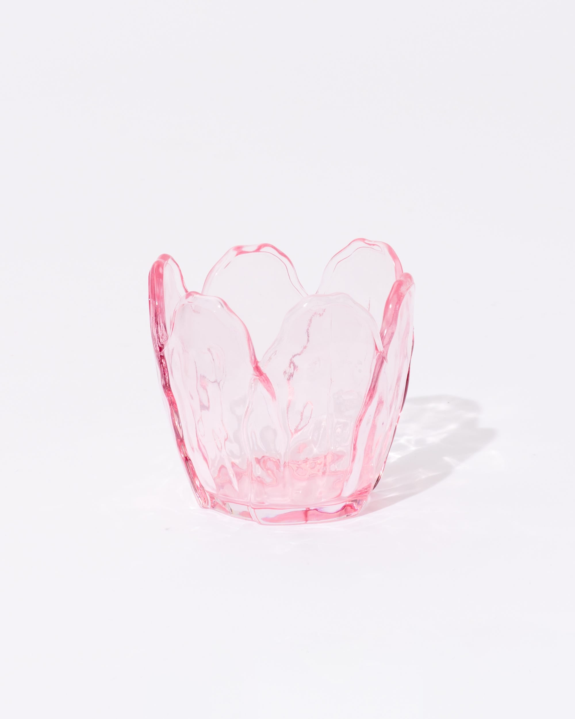 Tulip Glass Tealight Holder Pink
