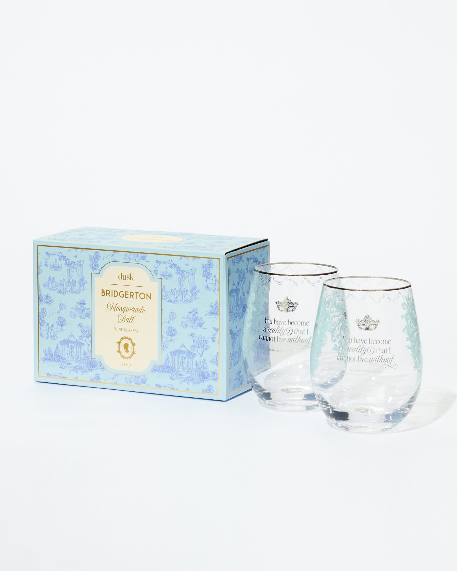 Masquerade Ball Wine Glasses 2 Pack