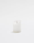 Premium Flickering Flameless Pillar Candle White - Small