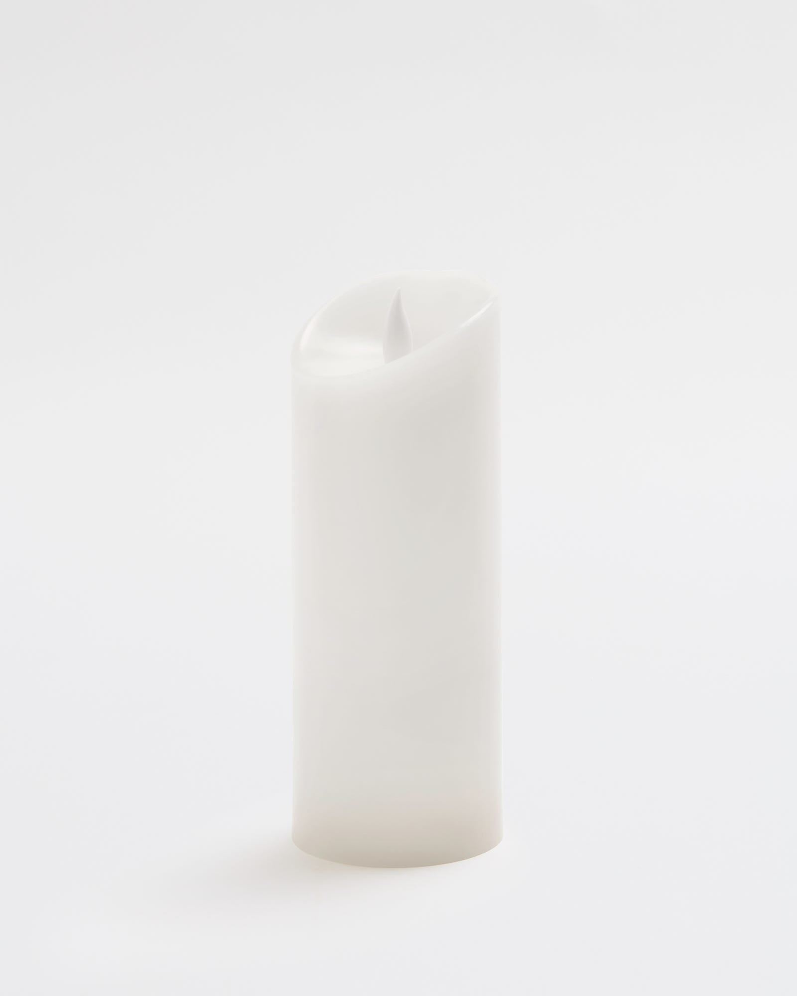 Premium Flickering Flameless Pillar Candle White -  X-Large