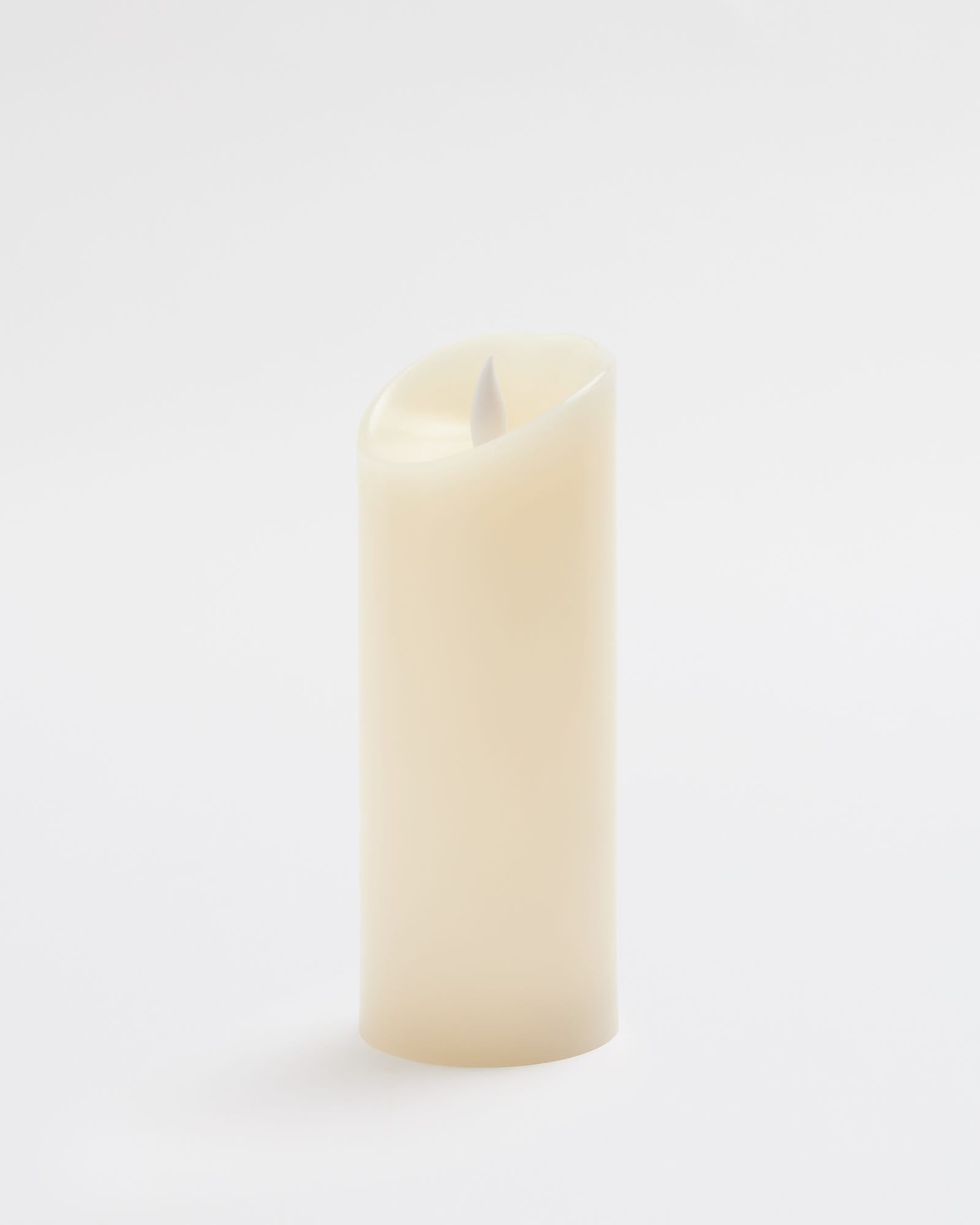 Premium Flickering Flameless Pillar Candle Ivory -  X-Large