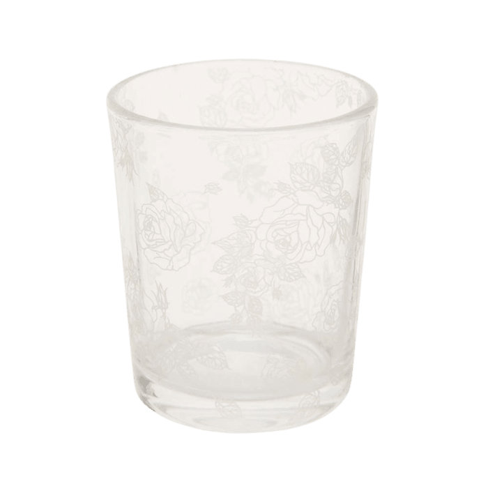 In Bloom White Etched Votive Holder