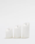 Premium Flickering Flameless White Candles with Remote 3pk