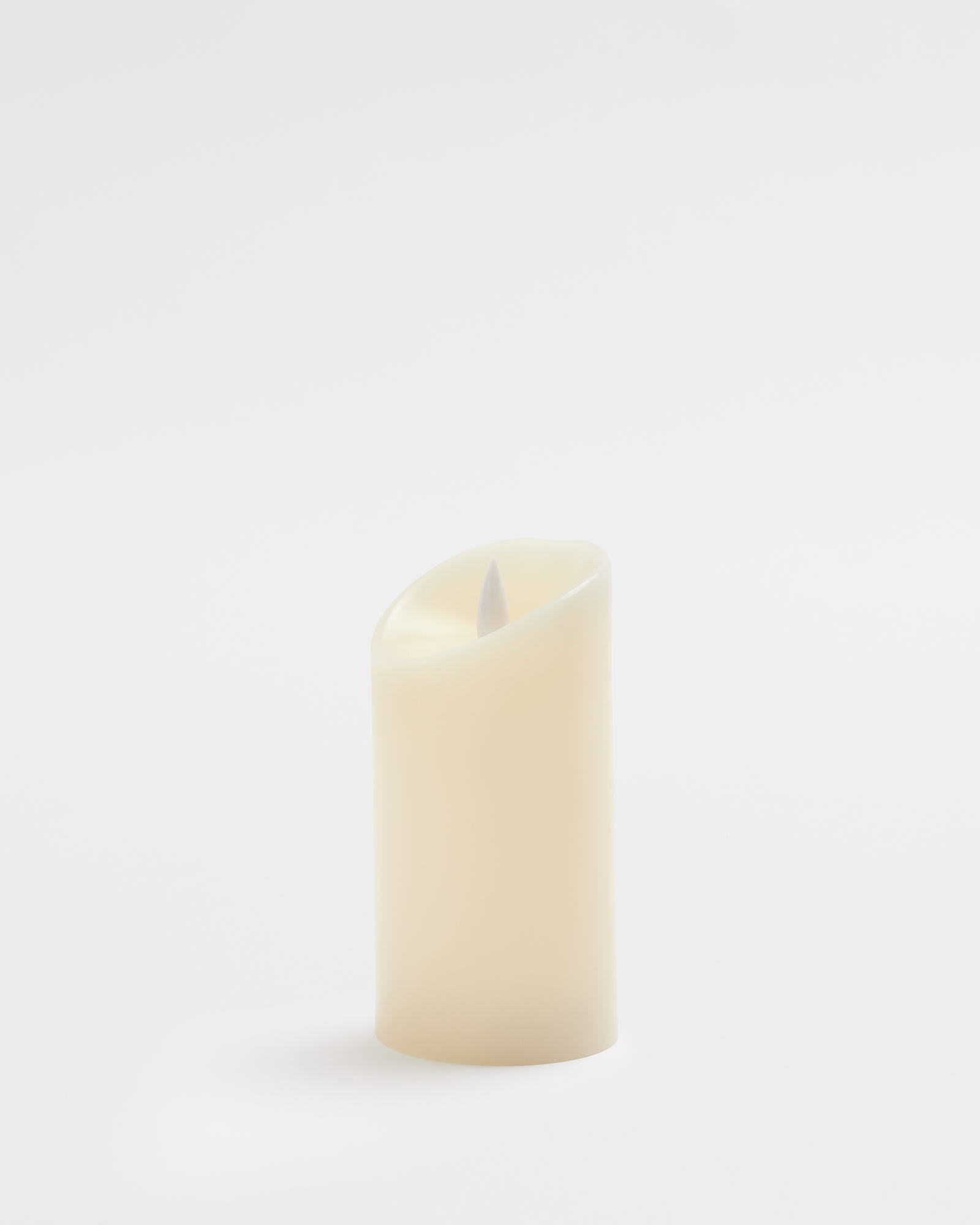 Premium Flickering Flameless Pillar Candle White - Large
