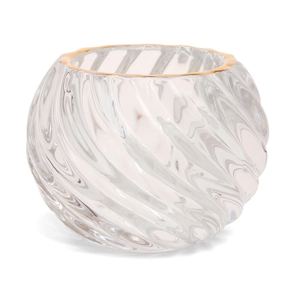 Vera Glass Gold Rim Tealight Holder