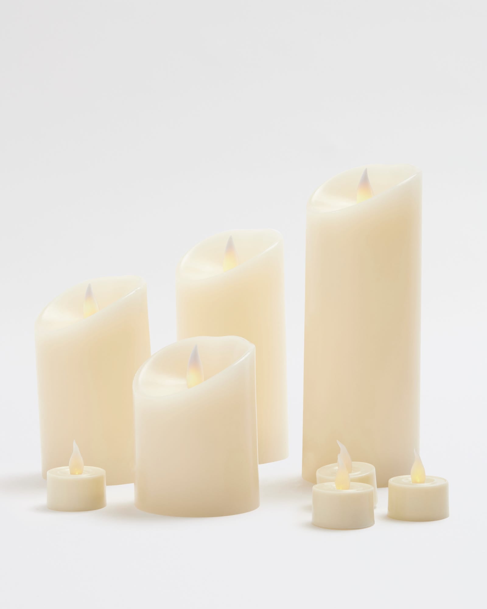 Premium Flickering Flameless Pillar Candle Ivory - Large