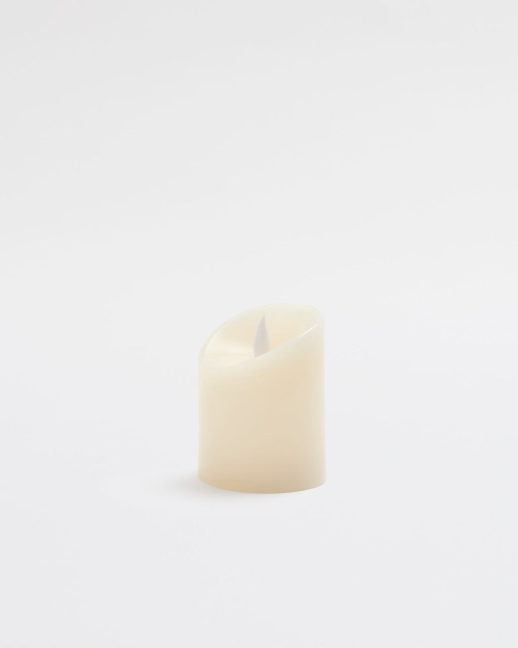 Premium Flickering Flameless Pillar Candle Ivory - Small