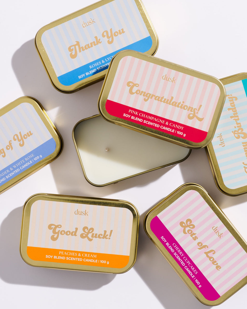 Congratulations Message Tin Candle 100g