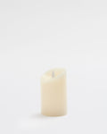 Premium Flickering Flameless Pillar Candle White- Medium