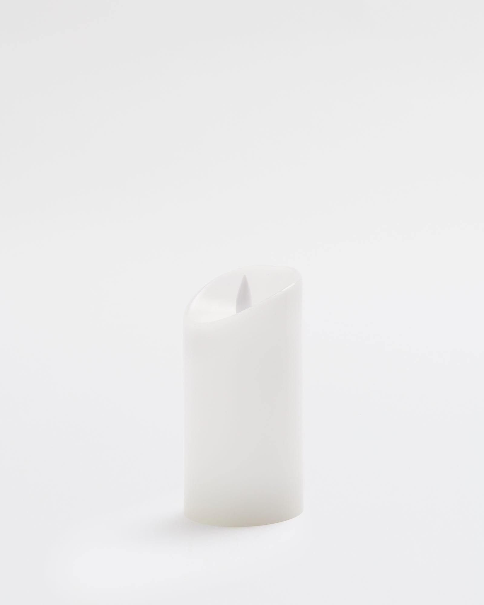 Premium Flickering Flameless Pillar Candle Ivory - Large