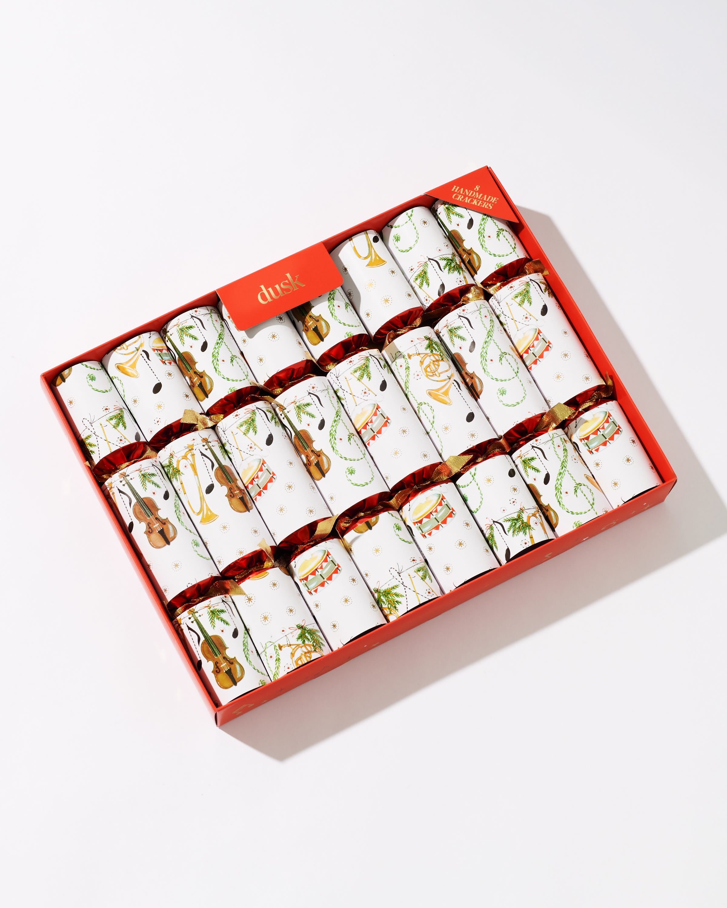 Musical Whistle Handmade Christmas Crackers 8 Pack